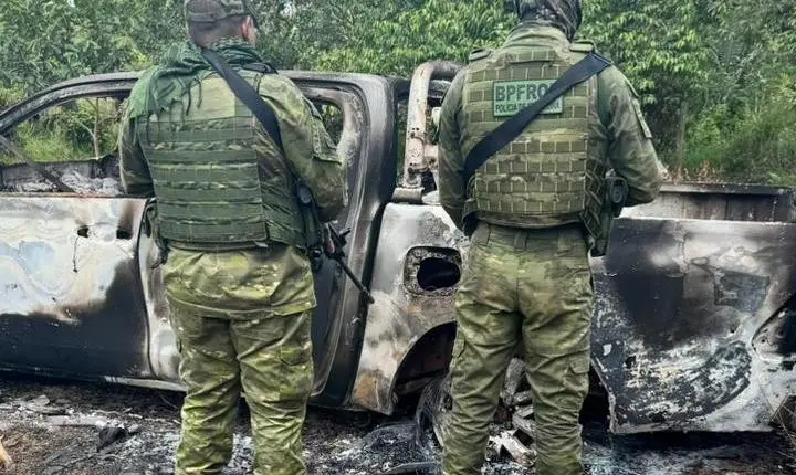 FORÇAS DE SEGURANÇA ATUAM EM ÁREA RURAL PARA REMOÇÃO DE CORPO DE POLICIAL CIVIL