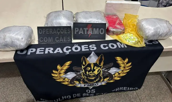 JI-PARANÁ – AÇÃO INTEGRADA DAS FORÇAS DE SEGURANÇA RESULTA NA APREENSÃO DE 7 KG DE DROGAS EM TERMINAL RODOVIÁRIO